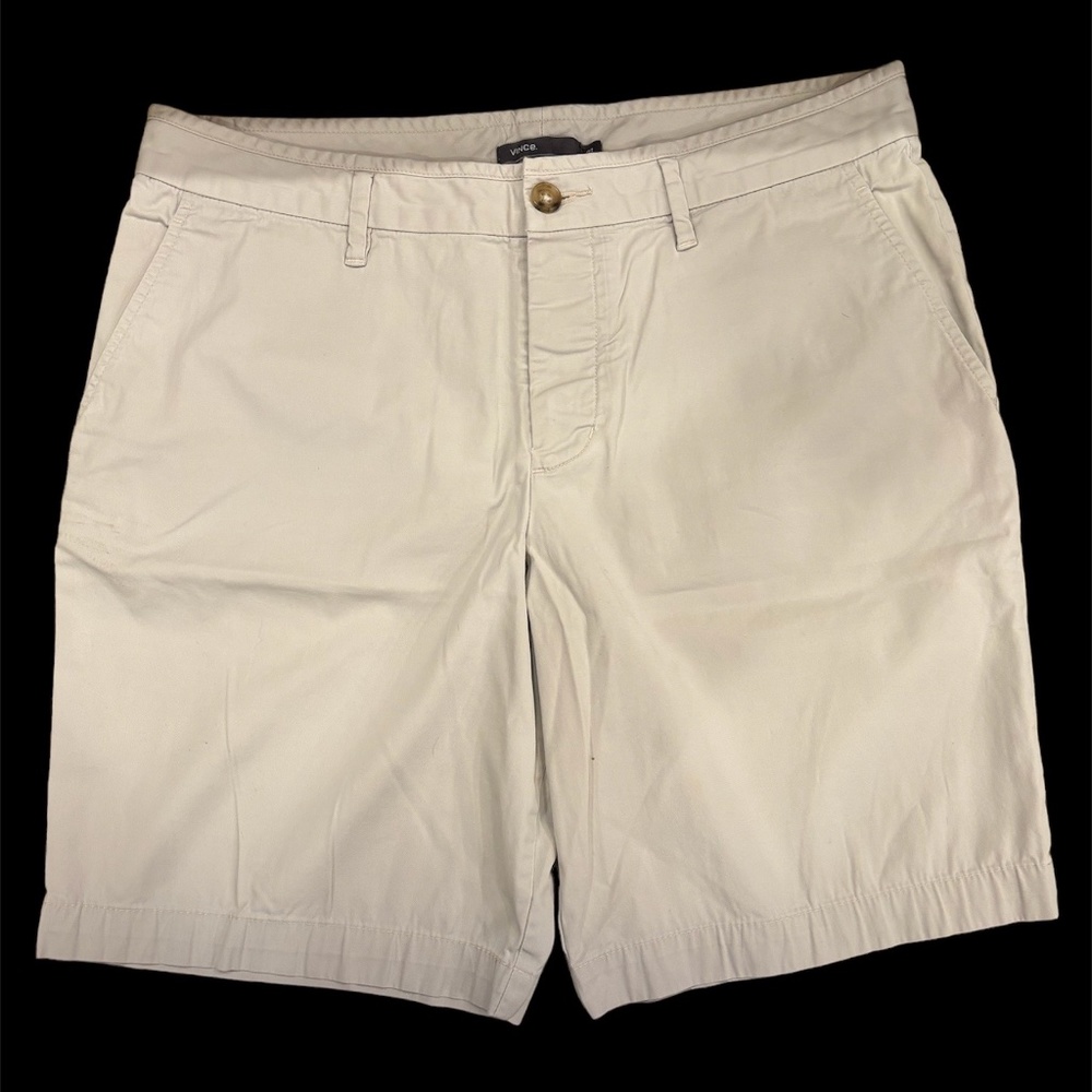VINCE 4 BUTTON FLAT FRONT 100% COTTON SHORTS